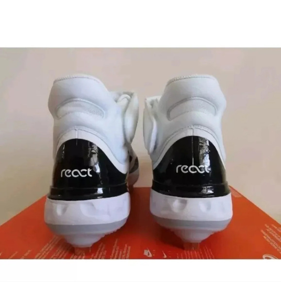 Nike Alpha Huarache Elite 4 Mid Baseball Cleats FD2744-101 Metal Men's Size 13 - Picture 4 of 4